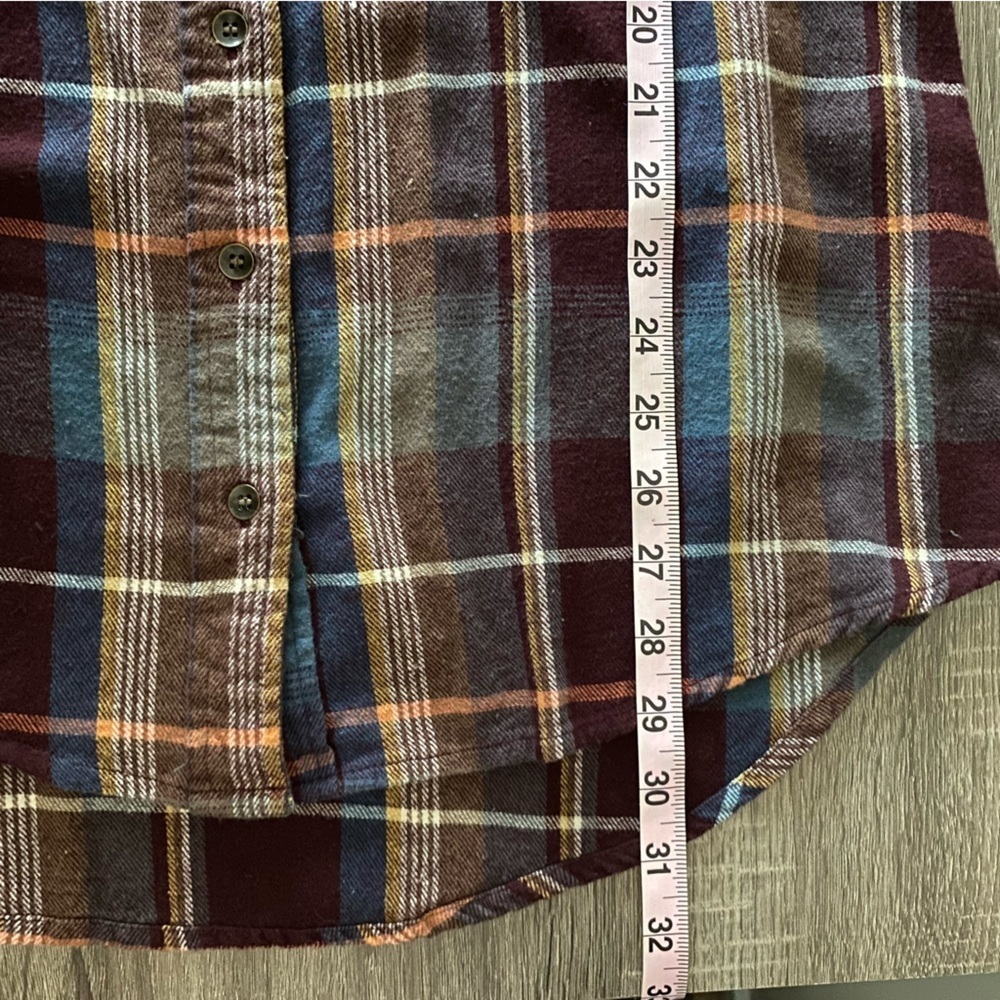 Gilded Intent Plaid Distressed Button Up Crisscross Flannel - Picture 8 of 8
